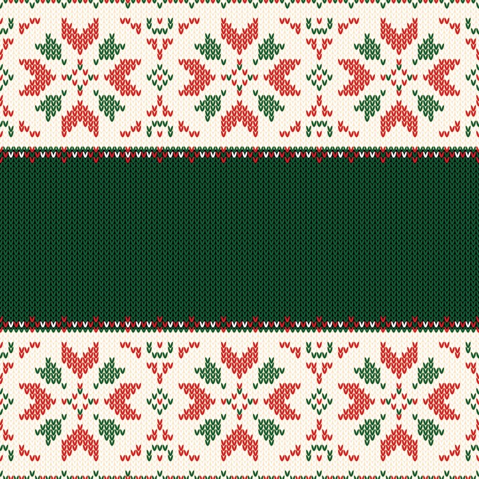 Christmas knitted sweater pattern with green center