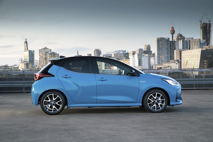 2020 Toyota Yaris ZR Hybrid in Light Blue Metallic