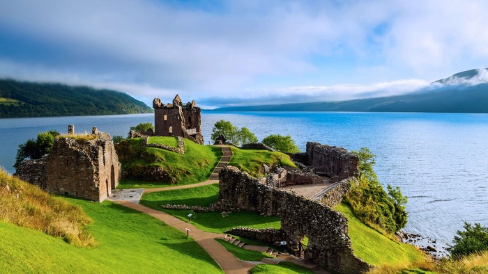 Urquhart Castle Ruins by Loch Ness in 4K
