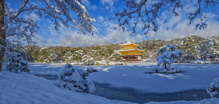 Kinkaku-JI Temple in Kyoto, Japan during Winter