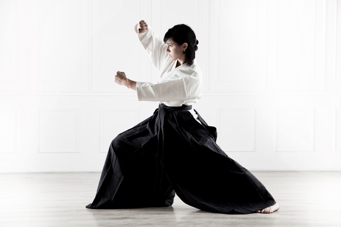 Aikido uniform pose by Svetlana Druzhinina