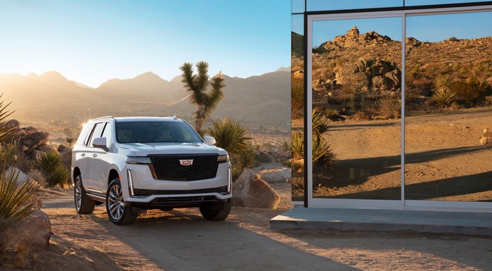 White Cadillac Escalade Platinum Sport SUV