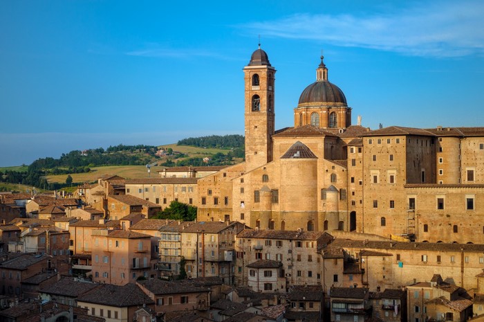 Urbino Cathedral and houses in Italy