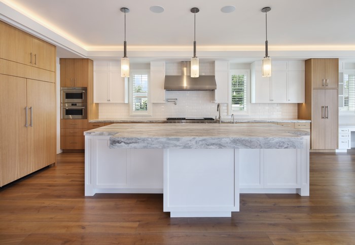 Modern Kitchen with Island and Pendant Lights