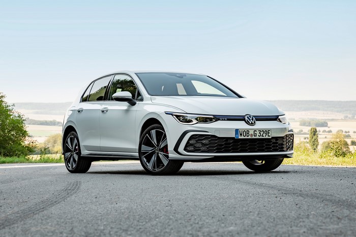White Volkswagen Golf GTE 2020
