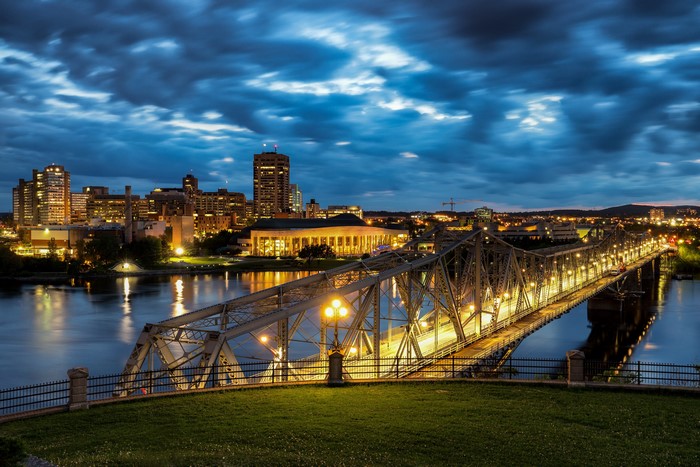 Alexandra Bridge over Ottawa River at Dusk