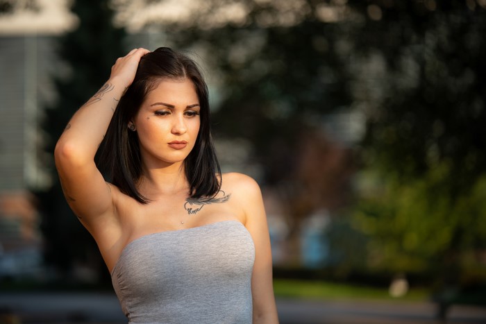 Vanessa with Tattoos, Hand on Head