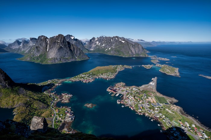 Reine, Lofoten, Norway from above