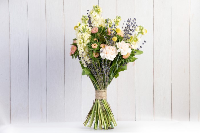 Bouquet of flowers with lavender and stock