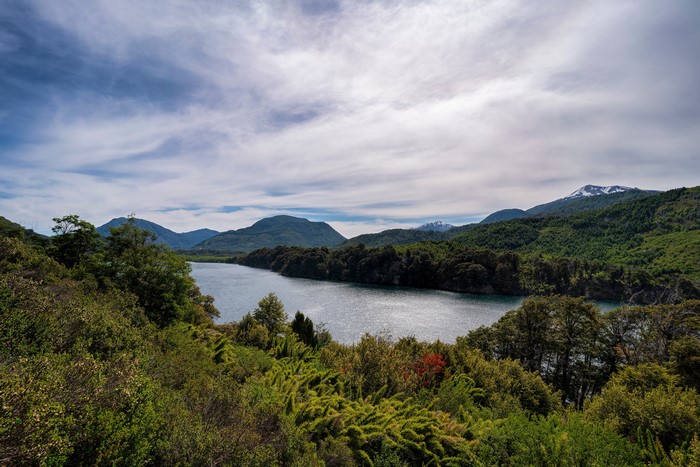 Mountains and Lake along Seven Lakes Road, Patagonia, Argentina