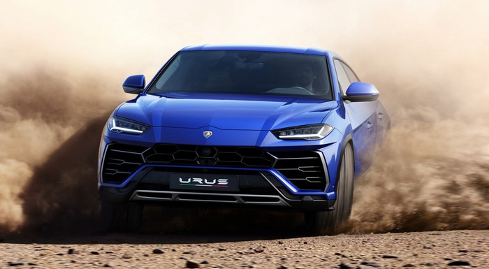 Blue Lamborghini Urus Off-Road