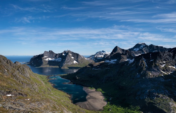 Mountains and Fjords in Lofoten, Norway