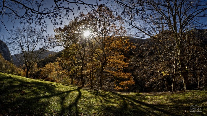 4K Asturias Spain Mountains Autumn Trees Sun