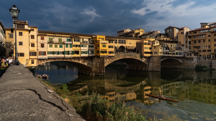 Ponte Vecchio bridge in Florence, Italy over the Arno River