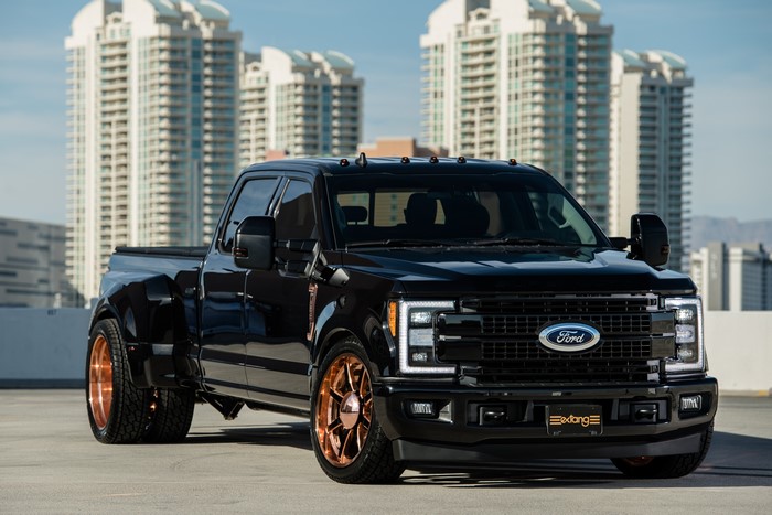 4K Black Ford F-350 Super Duty Pickup Truck