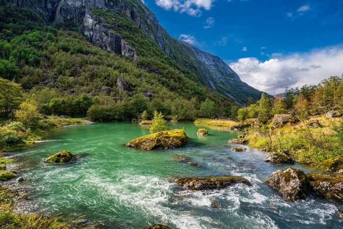 Folgefonna National Park, Norway: Mountains, River, and Trees