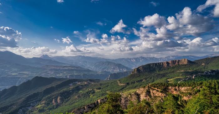 Mountains and Sky Panorama in Catalonia, Spain