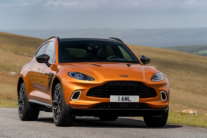 Orange Aston Martin DBX Crossover