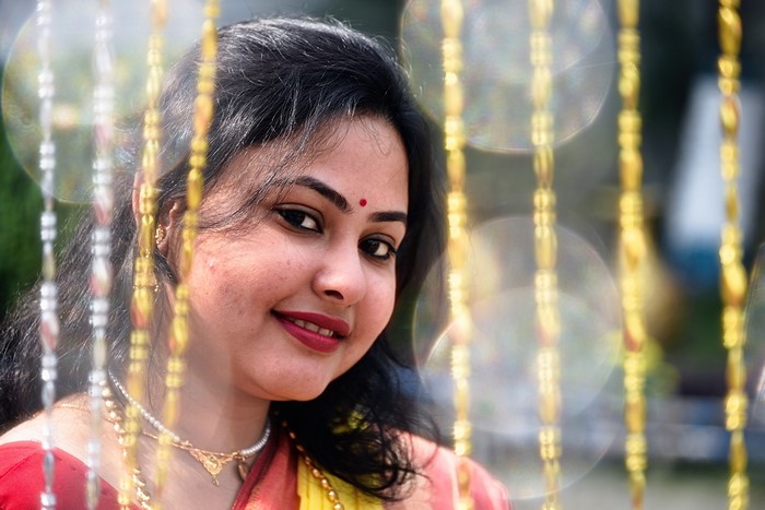 4K Indian Brunette Girl with Bokeh Glow