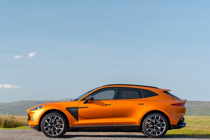 Orange Aston Martin DBX Crossover