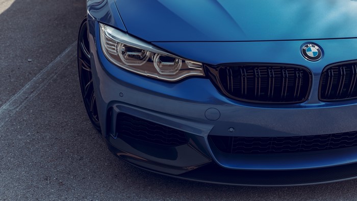 Blue BMW F82 M4 Adaptive LED Headlights