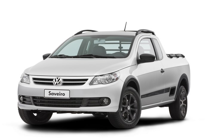 Silver Volkswagen Saveiro pickup truck