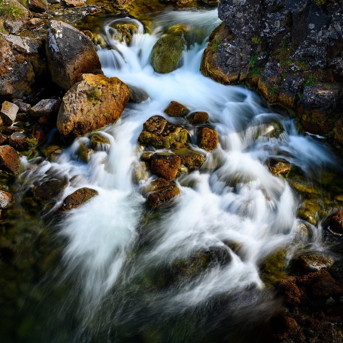 River flowing over rocks in Iceland