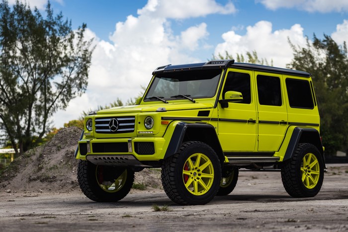 Yellow Mercedes-Benz G-Class 4x4 with HRE Wheels