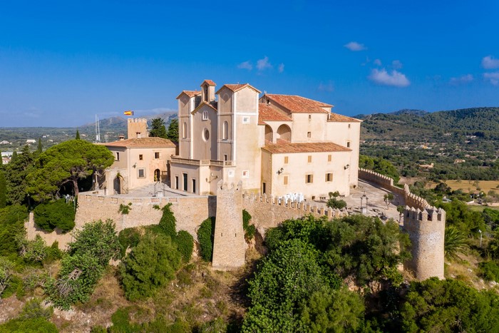 Sant Salvador Monastery on a hill in Majorca, Spain