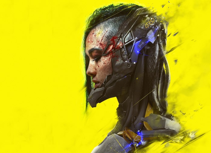 Cyberpunk character with cybernetic implants