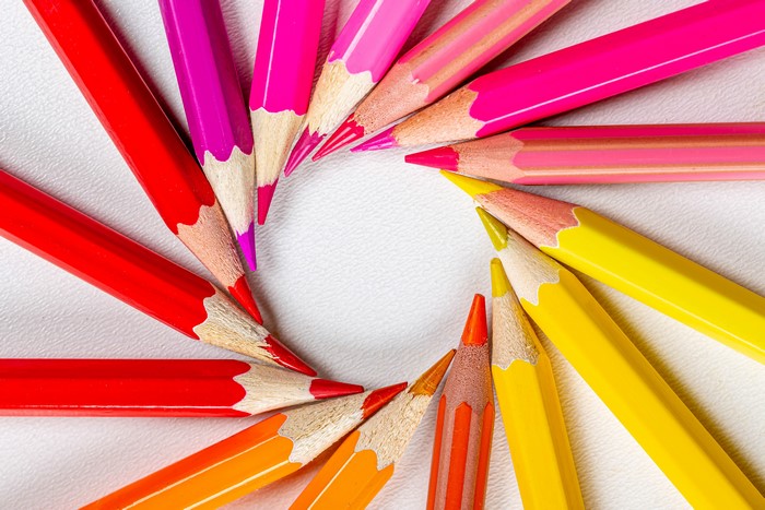 Multicolor Pencils Arranged in a Circle