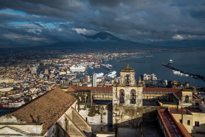Naples and Mount Vesuvius from above