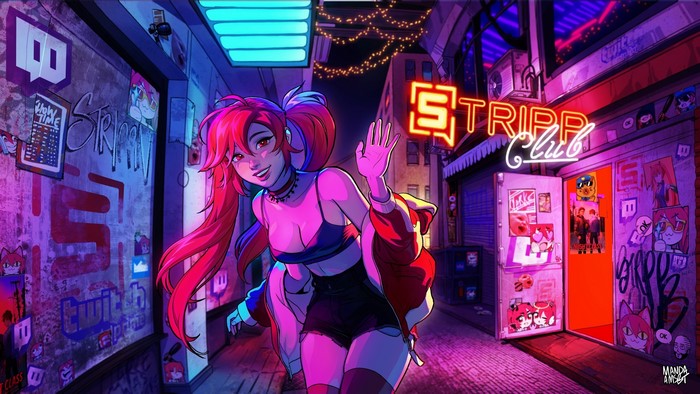 Redhead girl at a Stripp Club by Manda Schrank