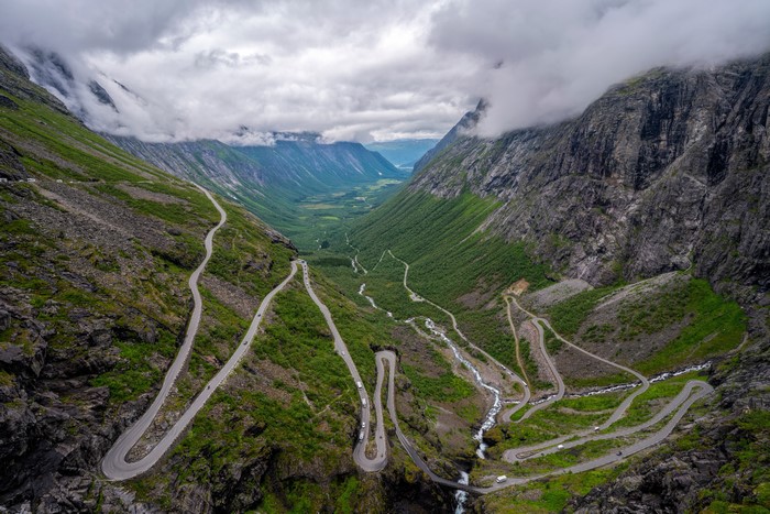 Trollstigen Road in Norway from Above