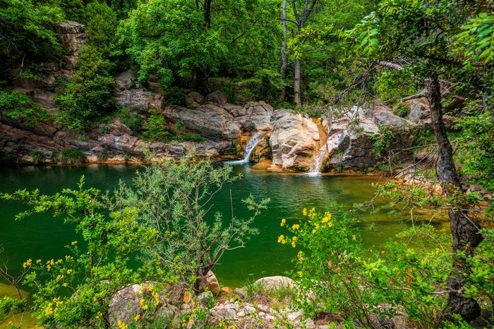Waterfalls in a forest in Catalonia, Spain