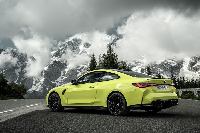 BMW M4 Competition Coupe on a mountain road