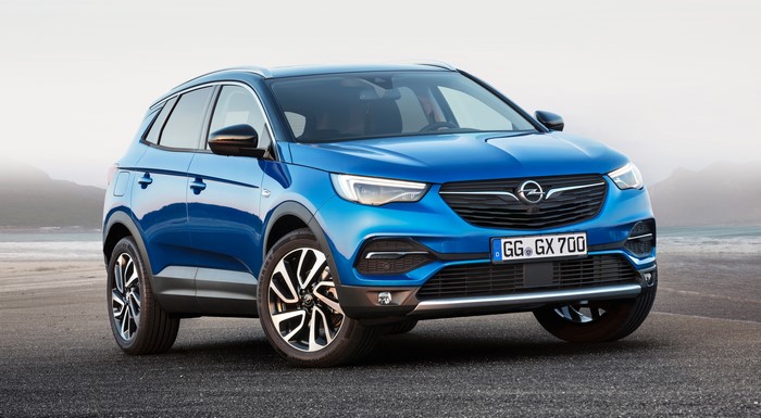 Blue Opel Grandland X Turbo Crossover