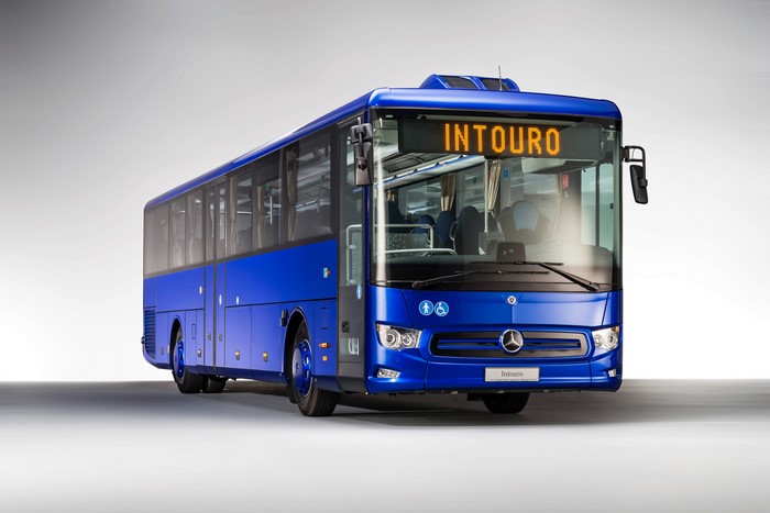 Blue Mercedes-Benz Intouro M Bus