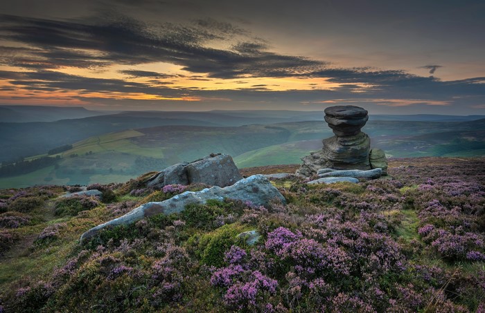 Peak District Stones at Evening in England