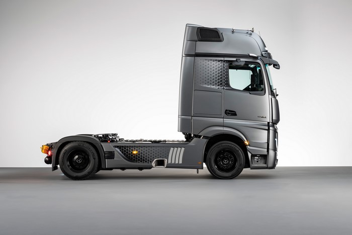 Grey Mercedes-Benz Truck