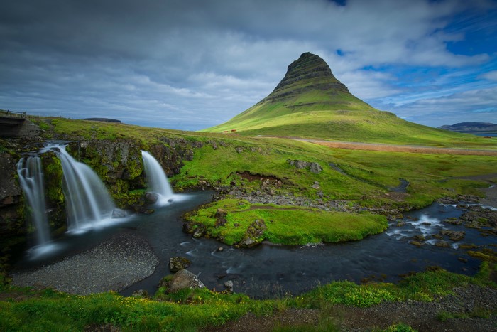 Kirkjufell Mountain and Waterfalls in Iceland 4K