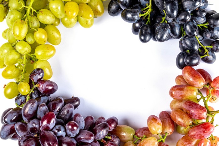 Grapes on a white background