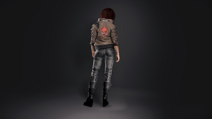 4K Back view of a character from Cyberpunk 2077