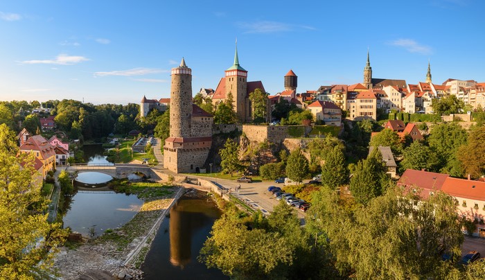 Bautzen, Saxony, Germany: Castle, River, and Town