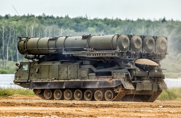 Russian mobile missile launcher with multiple missile tubes