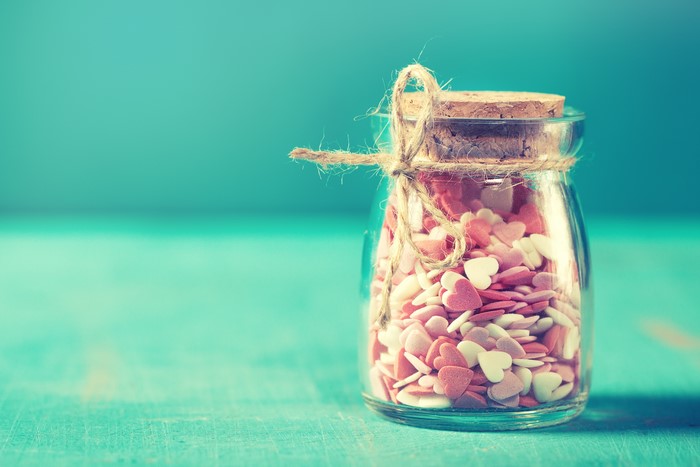 Jar of Heart-Shaped Candies