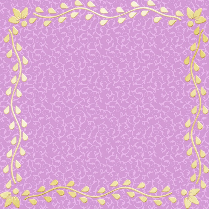 Floral Border on Purple Patterned Background