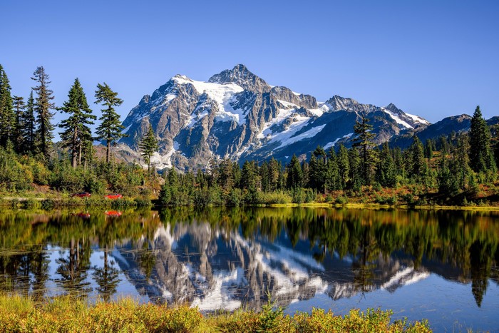 Mount Shuksan and Picture Lake Reflection, Cascade Range