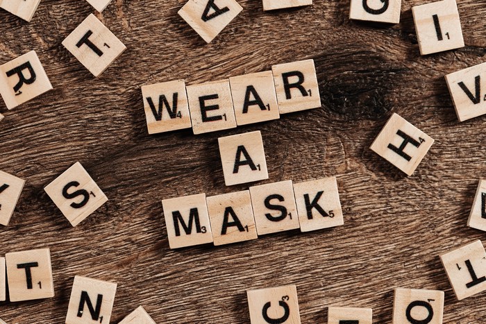 WEAR A MASK Scrabble Tiles