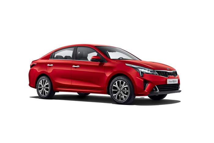 4K Red Metallic KIA Rio Sedan
